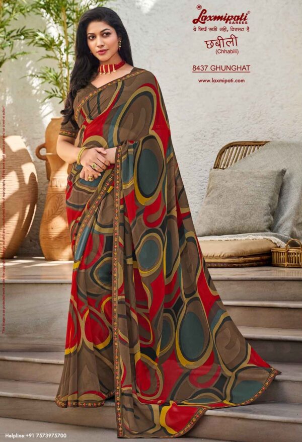 Laxmipati Chhabili 8437 Georgette Multicolor Saree